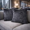 Coussins en fourrure de graphite Richmond | Oreillers en fourrure grise | Coussins de canapé gris