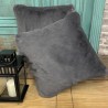 Coussins en fourrure de graphite Richmond | Oreillers en fourrure grise | Coussins de canapé gris