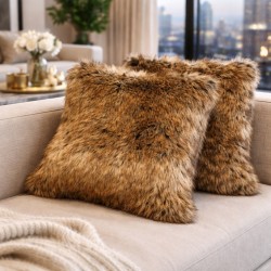 Mink Faux Fur Cushions | Luxury Long Haired Fur Cushion Covers & Pillows