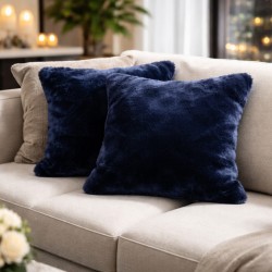 Richmond Navy Pelzkissen | Navy Kunstpelzkissen | Blaues Kissen