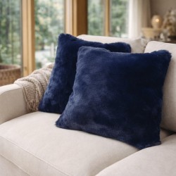 Richmond Marinebont Kussens | Marine Faux Fur Kussens | Blauwe Kussen