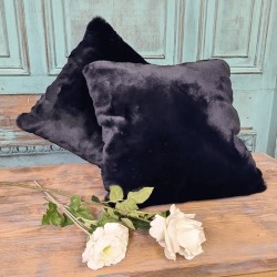 Richmond Navy Fur Cushions | Navy Faux Fur Cushions | Blue Cushion