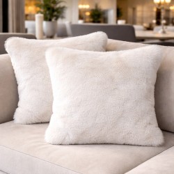 Beige Frost Pelzkissen | Luxus Kunstpelz Kissen und Kissen