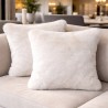 Coussins en Fourrure Beige Givré | Coussins et Oreillers en Fausse Fourrure de Luxe