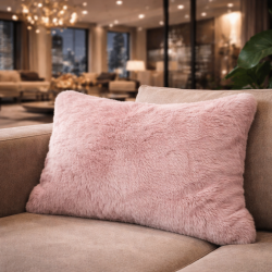 Richmond Pink Rechteckiges Fellkissen | Rechteckige Kunstfellkissen |