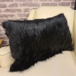 Black Bear Rectangular Cushions | Rectangular Faux Fur Cushions