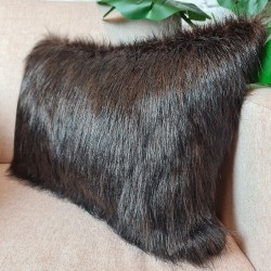 Coussin Rectangulaire Ours Brun | Coussins Rectangulaires en Fausse Fourrure Brune