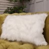 Deluxe Polar Rectangular Cushions | White Rectangular Faux Fur Cushion