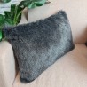 Cuscino Rettangolare in Pelliccia di Tasso | Cuscini Rettangolari in Finta Pelliccia Grigia