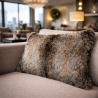 Grey Wolf Rectangular Cushions | Striped Rectangular Faux Fur Cushion