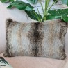 Grey Wolf Rectangular Cushions | Striped Rectangular Faux Fur Cushion