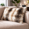 Italian Wolf Rectangular Faux Fur Cushion |  Rectangular Striped Fur Cushion