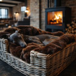 Couverture de Luxe en Fourrure pour Chien | Couverture pour Chien en Fausse Fourrure de Bison | Couverture en Fourrure Marron