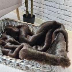 Luxus-Hunde-Decke aus Kunstpelz | Bison-Kunstpelz-Hunde-Decke | Braune Pelzdecke