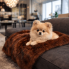 Couverture pour animaux en fausse fourrure Raynard | Couvertures pour chiens et chats en fausse fourrure marron |
