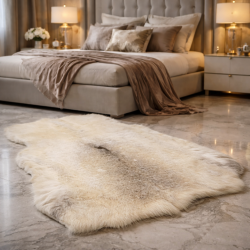 Luxuriöser Rentier-Teppich in blasser Farbe | Blass natürlicher Rentierfell-Teppich |