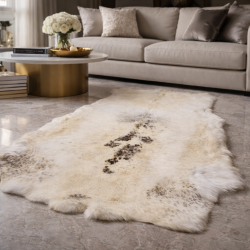 Pelle di Renna Extra Large | Tappeto in Pelle di Renna | Grande Tappeto di Renna Chiaro