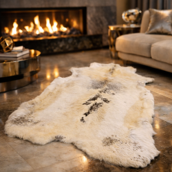 Pelle di Renna Extra Large | Tappeto in Pelle di Renna | Grande Tappeto di Renna Chiaro