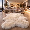 Ivory White Pure Sheepskin Rug | Natural White Icelandic Sheepskin Rug
