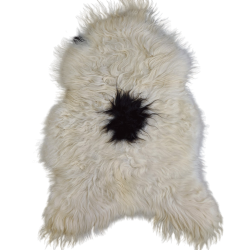 Black and White Natural Sheepskin Rug | Black & White Icelandic Sheepskin