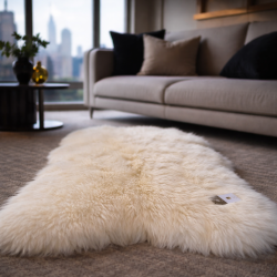 Tapis en peau de mouton naturelle | Tapis en pure laine | Tapis en laine de mouton crème