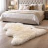 Tapis en peau de mouton naturelle | Tapis en pure laine | Tapis en laine de mouton crème