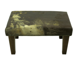 Tabouret en Peau de Vache Marron & Or Petit | Petit Tabouret en Peau de Vache