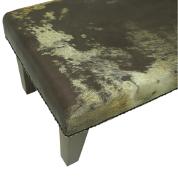 Tabouret en Peau de Vache Marron & Or Petit | Petit Tabouret en Peau de Vache