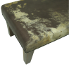 Sgabello piccolo in pelle di mucca marrone e oro | Sgabello piccolo in pelle di mucca