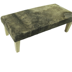 Extra Large Pouf in Pelle di Mucca Beige Scuro | Extra Large Poggiapiedi in Pelle di Mucca