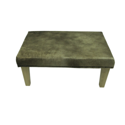 Grand Pouf en Peau de Vache Beige/Or Mottlé | Véritable Ottoman en Peau de Vache
