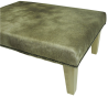Großer beige/gold marmorierter Kuhfell-Fußhocker | Echter Kuhfell-Ottomane