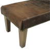 Tabouret en Peau de Vache Brune Bringée | Petit Tabouret en Peau de Vache