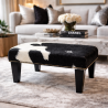 Tabouret en Peau de Vache Noir et Blanc Petit | Petit Tabouret en Peau de Vache