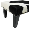 Tabouret en Peau de Vache Noir et Blanc Petit | Petit Tabouret en Peau de Vache