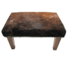 Tabouret en Peau de Vache Marron Tachetée | Petit Tabouret en Peau de Vache Bringée