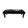 Sgabello poggiapiedi extra large bianco e nero | Sgabello rettangolare in pelle di mucca