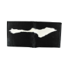 Sgabello poggiapiedi extra large bianco e nero | Sgabello rettangolare in pelle di mucca
