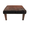 Pouf en Peau de Vache Brune Bringée Moyenne | Véritable ottoman en peau de vache brune