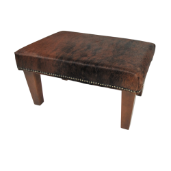 Tabouret en Peau de Vache Brune Tigrée Petite | Petit Tabouret en Peau de Vache