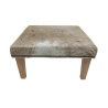 Tabouret Carré en Peau de Vache | Tabouret Carré Beige et Blanc