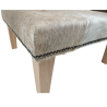 Tabouret Carré en Peau de Vache | Tabouret Carré Beige et Blanc