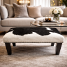 Tabouret en Peau de Vache Noir et Blanc Petit | Petit Tabouret en Peau de Vache