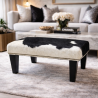Tabouret en Peau de Vache Noir et Blanc Petit | Petit Tabouret en Peau de Vache