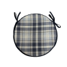 Highland Check Denim Ronde Bistro Stoelkussens | Tartan Ronde Stoelkussens