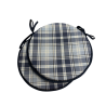 Coussins de siège bistro ronds en denim à carreaux Highland | Coussins de chaise ronds en tartan