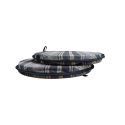 Cuscini per sedie rotondi in denim a quadri Highland | Cuscini rotondi per sedie in tartan