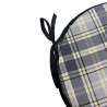 Highland Check Denim Ronde Bistro Stoelkussens | Tartan Ronde Stoelkussens