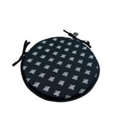 Coussin de Siège Rond Bistro Abeille Argentée | Coussin de Chaise Circulaire Abeille Argentée
