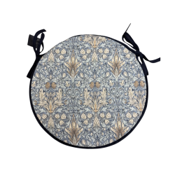 Ronde Bistro Slangenkop Denim Stoelkussens | Gevlekte Circulaire Stoelkussens